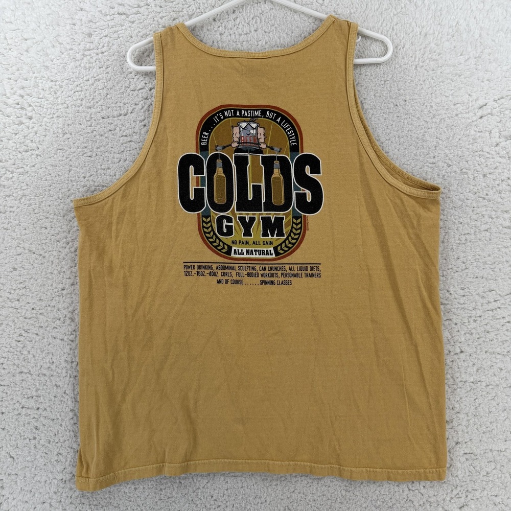Crazy Shirts Shirt Mens Large Beige Colds Gym Tank Top Beer Dyed Parody Funny